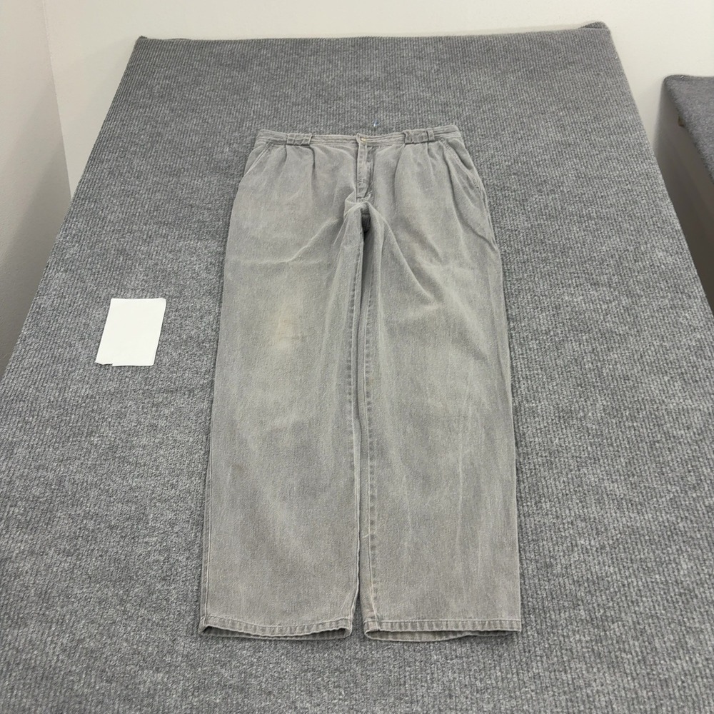 Vintage Bugle Boy Pants Men 36 Gray Cotton Pleated Tapered Casual Streetwear